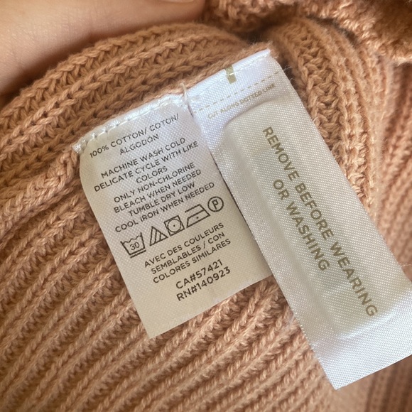 Loft Peach V-neck Puff Sleeve Sweater Sz Medium - Picture 7 of 7